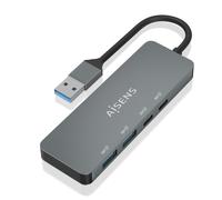AISENS HUB USB 3.2 Gen2 10G USB-A a USB-A/M + 2xUSB-C/H + 2xUSB-A/H 15cm Gris