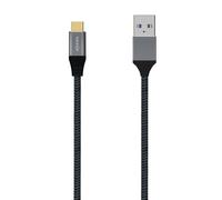Aisens Câble USB A107-0631 USB 3.1 Gen2 10 Gbps 3 A aluminium USB-C mâle vers USB-A mâle Gris 1 m