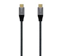 AISENS - A107-0671 - Câble USB 3.2 Gen2x2 20Gbps 5A 100W E-mark, type USB-C/M-USB-C/M, gris, 1.0m