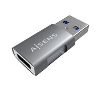 AISENS - A108-0655 - Mini Adaptateur USB 3.2 Gen2 10G 3A, Type USB-C/H-A/M, Gris