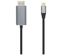 AISENS A109-0394 câble vidéo et adaptateur 0,8 m DisplayPort USB Type-C Aluminium et Noir