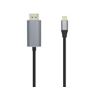AISENS A109-0394 câble vidéo et adaptateur 0,8 m DisplayPort USB Type-C Aluminium, Noir