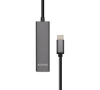 Aisens - Hub USB 3.1 A109-0403 - USB-C mâle vers 4x Type A femelle, Gris, 15 cm