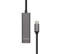 Aisens - A109-0403 - Hub USB 3.1 USB-C, USB-C mâle à 4 x Type A Femelle, Gris, 15 cm