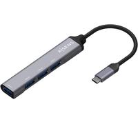 Aisens - A109-0541 - Hub Usb 3.1 Usb-C Aluminium, Usb-C/M-4Xtype A/H, Gris, 10 Cm[Z1027]