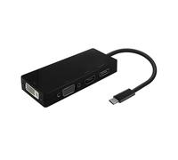AISENS - A109-0679 - Convertisseur USB-C vers DP/DVI/HDMI/VGA, USB-C/M-DP/H-DVI/H-HDMI/H-VGA/H, Noir, 15 cm