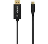 Aisens A109-0686/ Câble de conversion USB Type-C mâle - DisplayPort mâle/ Jusqu'à 27W/ 1250Mbps/ 80cm/ Noir/ DisplayPort 8K 60HZ