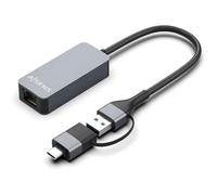 AISENS - A109-0710 - Convertisseur USB3.2 Gen1 USB USB-C vers Ethernet 2.5G 10/100/1000/2500 Mbps, Gris, 15 cm