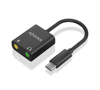 AISENS A109-0767 changeur de genre de câble USB-C 2x 3.5 mm Noir