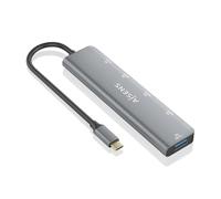 AISENS A109-0857 Hub USB 3.2 Gen1 5G USB-C, USB-C/M-1XUSB-C PD100W/H-1XUSB-C/H-3XUSB-A/H, Gris, 15 cm