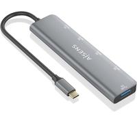Aisens A109-0857 Hub Usb 3.2 Gen1 5G Usb-C, Usb-C/M-1Xusb-C Pd100W/H-1Xusb-C/H-3Xusb-A/H, Gris, 15 Cm[Z1923]