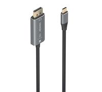 AISENS - A109-0880 - Câble convertisseur aluminium bi-directionnel USB-C vers DISPLAYPORT 8K@60Hz, USB-C/M-DP/M, noir, 1,8 m