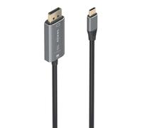 AISENS - A109-0880 - Câble convertisseur aluminium bi-directionnel USB-C vers DISPLAYPORT 8K@60Hz, USB-C/M-DP/M, noir, 1,8 m
