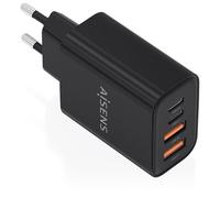AISENS A110-1028 chargeur d'appareils mobiles Téléphone portable, Smartphone, Ordinateur portable, Caméra Numérique, Tablette, GPS, MP3, MP4, Consoles portables, Universel Noir Secteur Charge rapide I