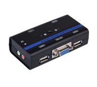 AISENS A111-0064 - Commutateur KVM USB VGA 1U-2PC avec câble pour le contrôle de deux Cpus, couleur noir