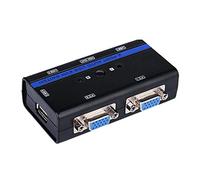 AISENS A111-0064 - KVM VGA USB Switch 1U-2PC with Cable to Control Two CPUs, Black