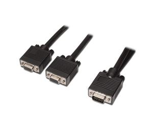 AISENS A113-0081 - Câble diviseur SVGA (HDB15/M-2xHDB15/H, 45 cm, pour doubler le signal) Couleur Noir
