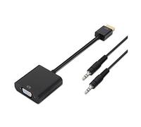 AISENS A122-0126 - Convertisseur HDMI vers SVGA (Jack 3.5/H, 10cm+1m pour connecter un écran VGA) Couleur noire