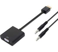 AISENS A122-0126 - HDMI to SVGA Converter (Buchse 3.5/H, 10cm+1m für den Anschluss eines VGA Displays) Farbe schwarz