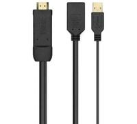 Aisens A122-0642 Câble de conversion 4K/ HDMI mâle - DisplayPort femelle - USB mâle/ Jusqu'à 10W/ 2250Mbps/ 10cm + 10cm/ Noir