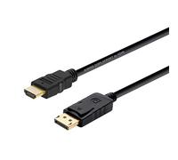 AISENS A125-0364 Câble convertisseur displayport vers HDMI, dp mâle vers HDMI mâle Noir 2,0 m