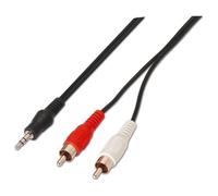 Aisens Câble audio stéréo A128-0147 – Jack 3,5 mm mâle vers 2 x RCA mâles, 1,5 m Noir