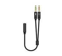 Aisens Câble adaptateur audio A128-0418 Jack 3,5mm 4 broches vers 2x Jack 3,5mm 3 broches 25 cm Noir