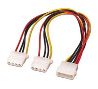 AISENS A131 - 0164 - Câble Alimentation 4Pin/M-2 X de 20 cm, Couleur Noir