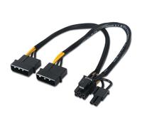 Câble d'alimentation - OCIODUAL - A131-0165 - Adaptateur PCIe - Molex 4 Pin vers 6+2 Broches - Noir