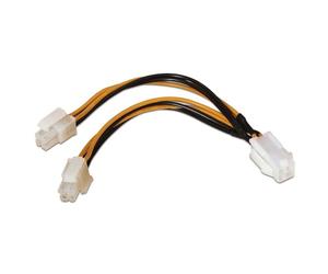 AISENS A131 - 0166 - Cable de Alimentation pour microporcesador (4Pin/h-4 + 4Pin/M, 15 cm) Couleur Noir