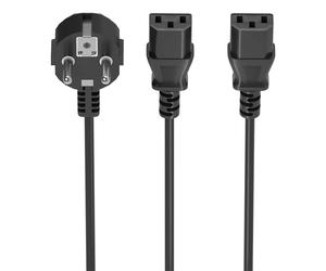 AISENS A132-0865 câble électrique Noir 3 m CEE7/7 Coupleur 2 x C13