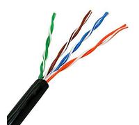 AISENS A133 - 0213 - Câble de réseau extérieur imperméable RJ45 (Rigide, Rouleau de 305 m, résistant aux Rayons UV) Couleur Noir