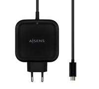 AISENS ASCH-1PD65WL-BK chargeur d'appareils mobiles Caméra Numérique, Téléphone portable, Smartphone, Tablette Noir Secteur Intérieure