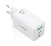 AISENS ASCH-65W3P072-W chargeur d'appareils mobiles Caméra Numérique, GPS, Téléphone portable, Ordinateur portable, Smartphone, Tablette, Universel Blanc Secteur Charge rapide Intérieure