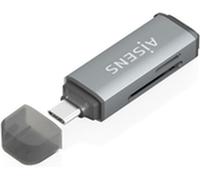 AISENS ASCR-2C10-GR, MMC, MMCmicro, MicroSD (TransFlash), RS-MMC, Gris, USB 3.2 Gen 1 (3.1 Gen 1) Type-C, 17 mm, 62 mm, 10 mm