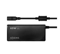 AISENS - ASLC-65WAUTO-BK - Chargeur Automatique Universel Multi-Tension 65 W avec 9 connecteurs + USB-A QC.3.0