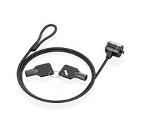 Aisens Câble de sécurité ASLK-D40K04-BK – Serrure de clé 1,5 m pour ordinateur, portable, moniteur