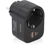Aisens - Asps-1a1c07-Bk - Multiprise Murale Multifonction Avec 1 Prise + 1 X Usb-C 20 W Pd3.0, 1 X Usb-A 20 W Qc3.0, Noir