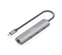 AISENS ASUC-4P041-GR - Dock USB-C A ETHERNET GIGABIT + HUB 3 x USB-C, Gris, 15 cm