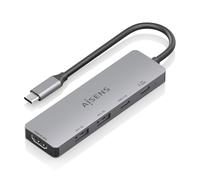 Aisens Station d'accueil USB-C ASUC-5P028-GR - 1x HDMI, 2x USB, 2x USB-C, 1x USB-C PD - Gris