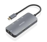 AISENS - ASUC-6P019-GR - USB-C Dock 6 en 1, USB-C A 1XHDMI, 1XRJ45, 3XUSB-A, 1XUSB-C PD, Gris, 15 cm