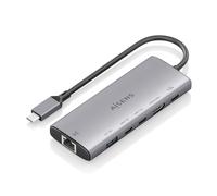 Aisens Station d'accueil USB Type-C ASUC-6P030-GR – 1× HDMI, 1× USB, 2× USB-C, RJ45, PD – Gris