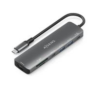 Aisens Station d'accueil USB Type-C ASUC-7P026-GR 1 HDMI, 2 USB, 1 USB-C PD, Lecteur de cartes Gris