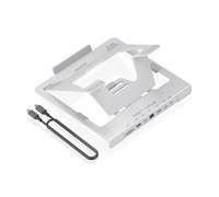 AISENS - ASUC-7P045-GR - Support de Bureau réglable pour Ordinateur Portable/Tablette avec USB-C Docking 7 en 1, Gris