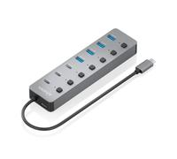 AISENS ASUC-8P044-GR - HUB USB3.2 Gen2 10G USB-C, USB-C/M-4xUSB-A/H+3xUSB-C/H+1xUSB-C/H PD3.0 100W, Gris, 30 cm