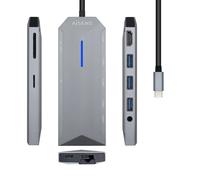 AISENS - ASUC-9P001-GR - USB-C Docking 9 in 1, Grey
