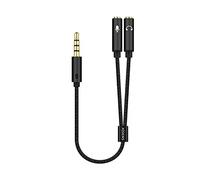 AISENS - Câble Adaptateur Audio Jack 3,5 4 broches/M-2XJack 3,5 3 Broches/H,