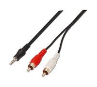 Aisens - Câble audio stéréo, prise 3,5/m-2xrca/m, noir, 3,0m