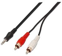 Aisens - Câble audio stéréo, prise 3,5/m-2xrca/m, noir, 3,0m
