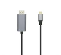 AISENS A109-0393 câble vidéo et adaptateur 1,8 m HDMI Type A (Standard) USB Type-C Aluminium, Noir